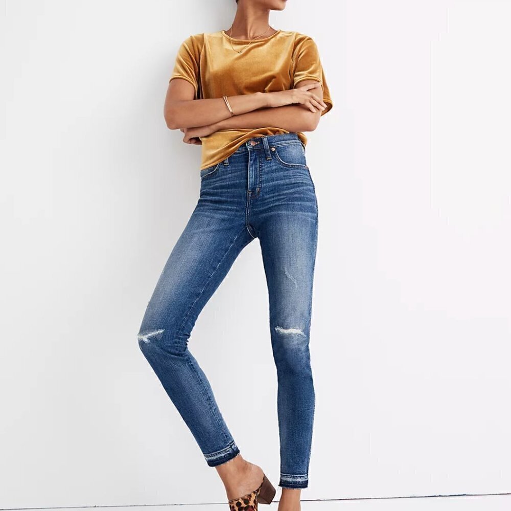 Madewell 9" High-Rise Skinny - Rip and Repair Edition